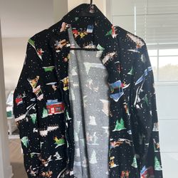 Old Navy black Christmas button up shirt Size S