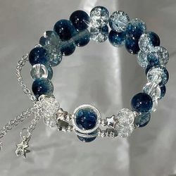 BRAND NEW! Flowing Moon Galaxy Star Bracelet & Pressed Flower Necklace