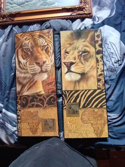 19 1/2 x 8 hanging framed x2
