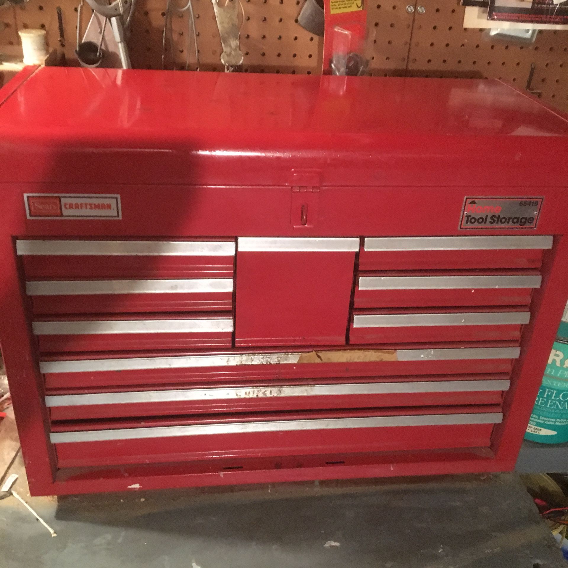 Craftsman tool chest 10 drawers plus top compartment Fits on rollaway or benchtop