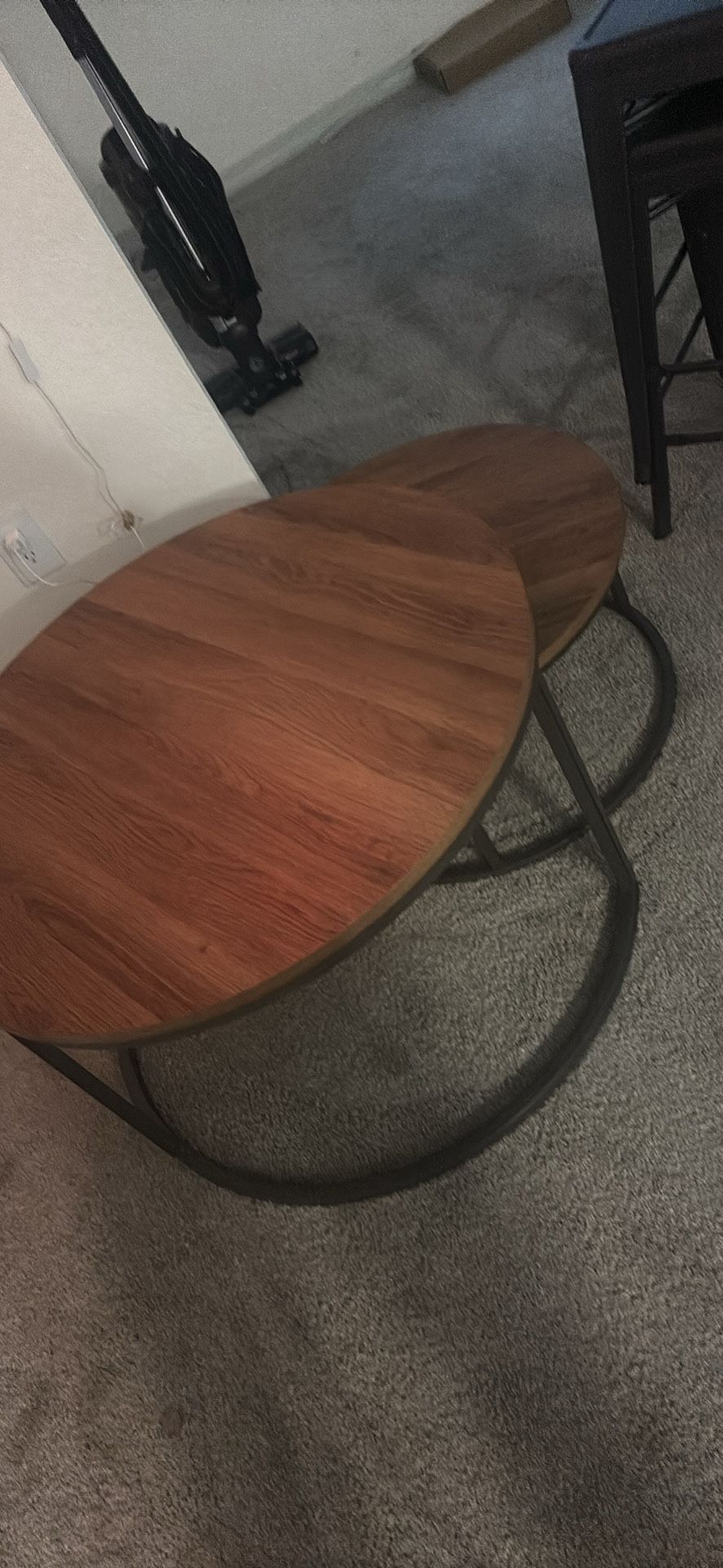 Large and Small Coffee Table With Bar Stools