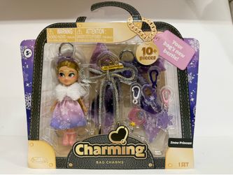 JAKKS Pacific Charming Bag Charms Snow Princess Doll Playset 10pc w/ Outfit