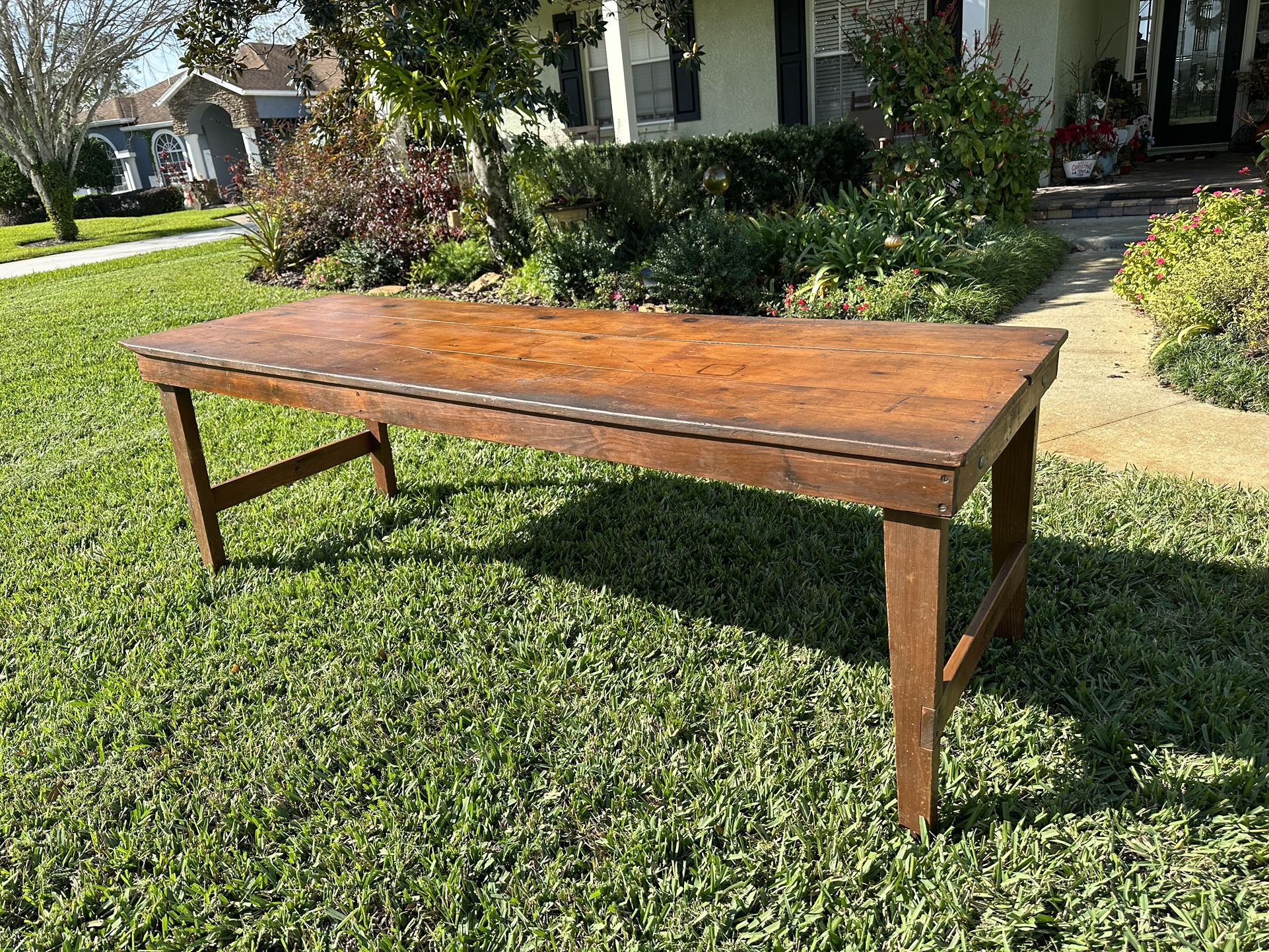 7 Foot Vintage Antique Harvest Farmhouse Table