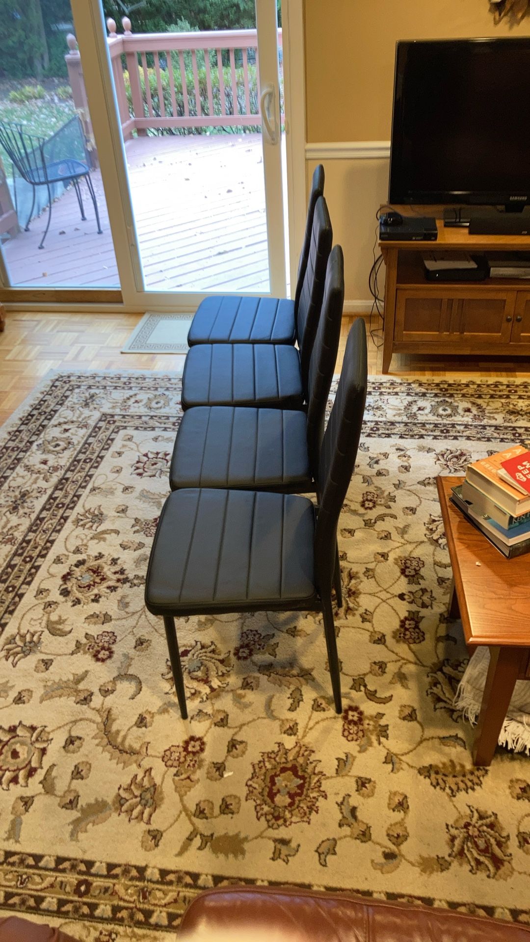 4 Black Vynl Chairs Used Lightly