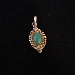 Sterling Silver Turquoise Stone Charm 