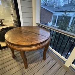 Vintage round drum-style coffee table