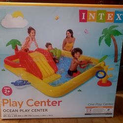 Intex Ocean Water Play Center Blow Up Swimming Pool Summer Fun For Ages 2+yr Kids