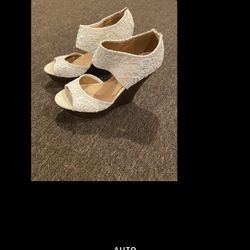 Womens 10 Ladies Espadrille Wedges Lace Open toe Party Platforms Sandals EUC 