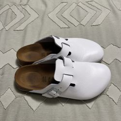 White Birkenstock Clogs 