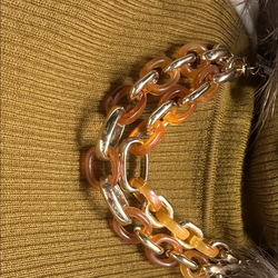 Gold and Orange Chain Bracelet