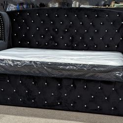 Tall Black Upholstered Daybed 