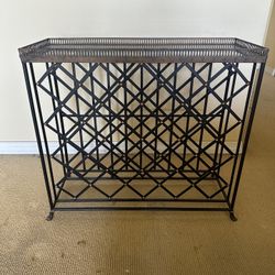 Marble Cocktail Table with Wine Rack below
