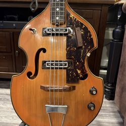 1969 Teisco Violin Bass Copy Natural Japan MIJ