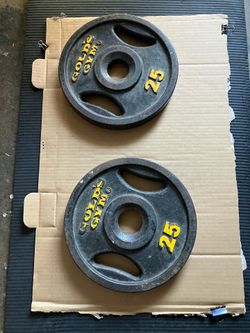 Pair 25lbs Golds Gym Olympic Plates