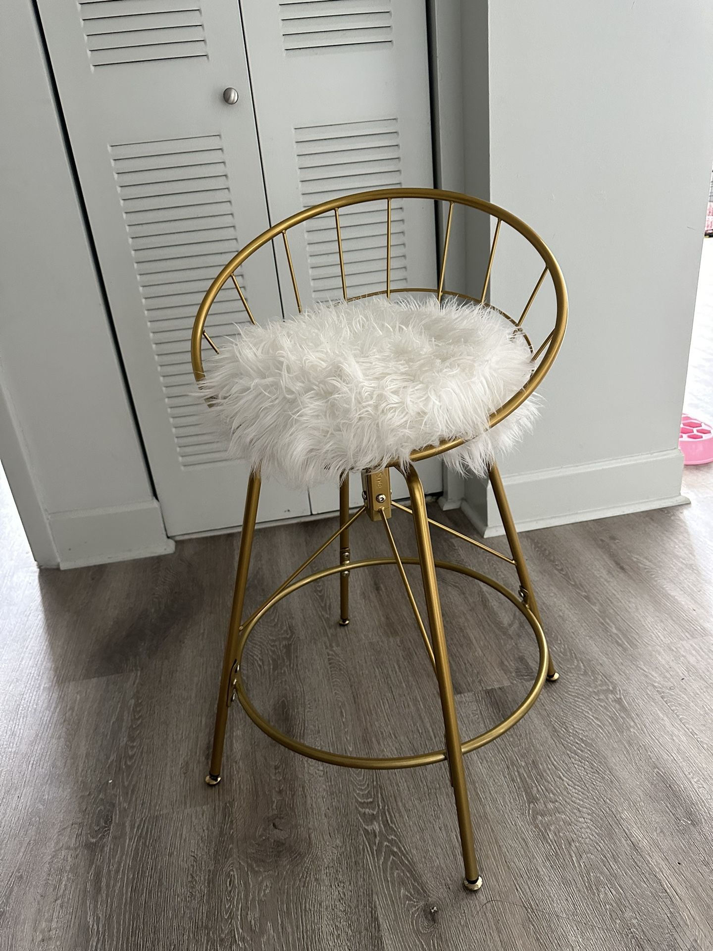 Glass Table and Chairs with gold accent