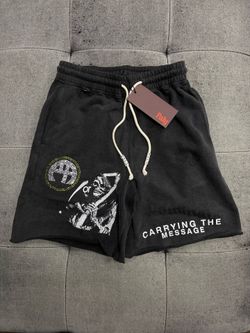 Paly The Message Black Sweat Shorts