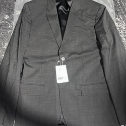 H&M Slim Fit Wool Blend Jacket Men's 38R Dark Gray BRAND NEW $139 Retail 