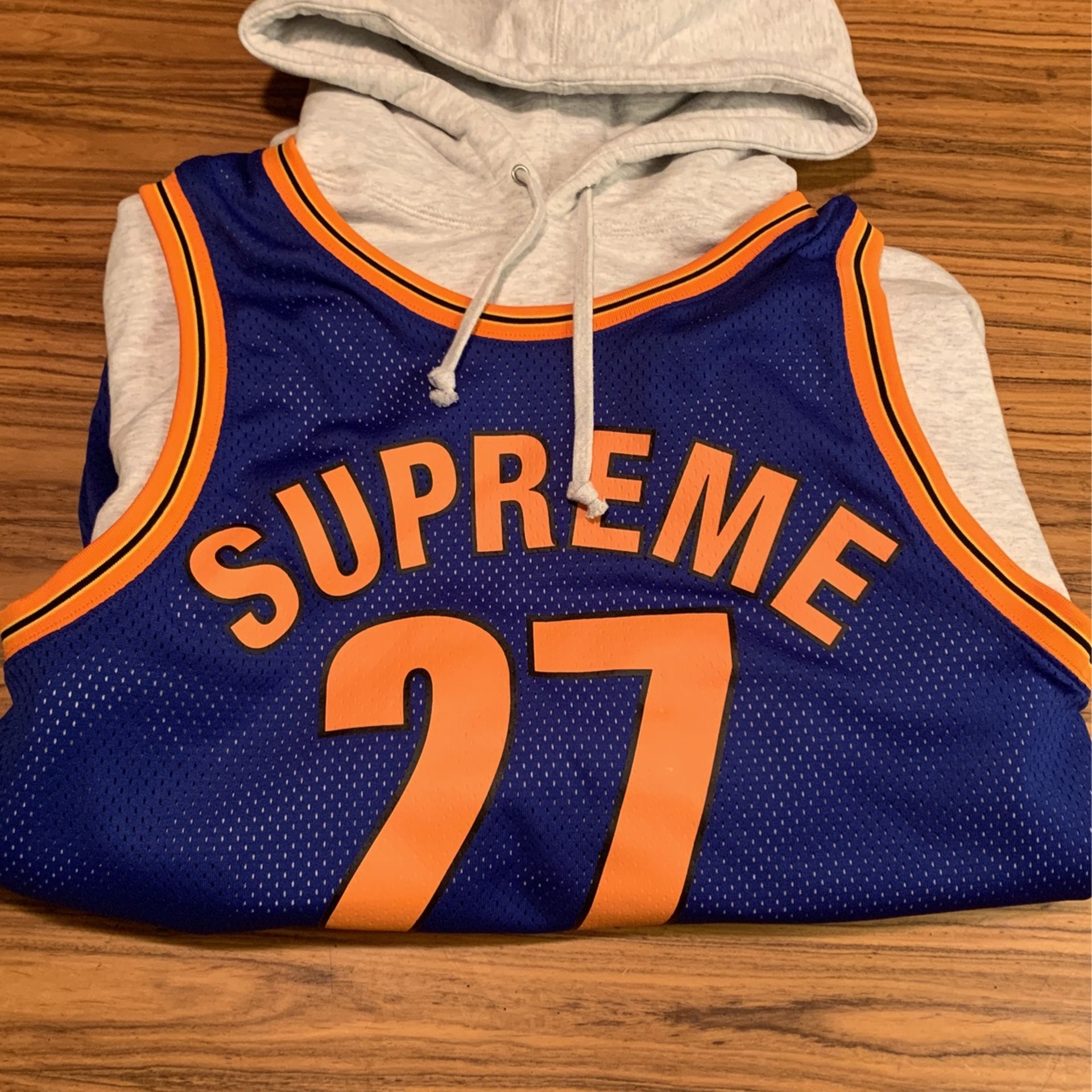 Supreme Jersey Hoodie Mens M New