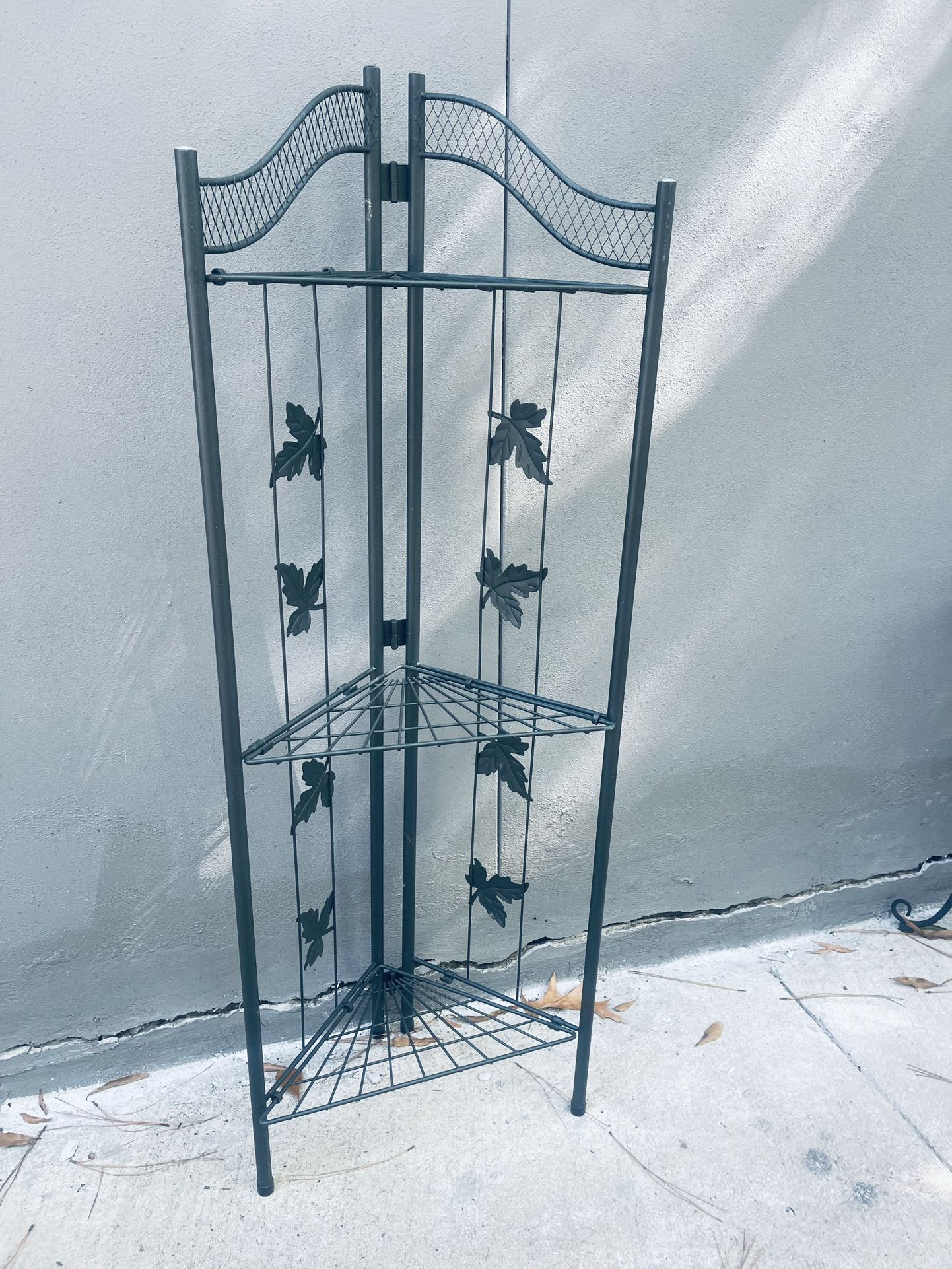 Metal Folding Plant Stand Or Shelf 3 Tier