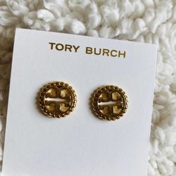 tory burch gold stud earrings