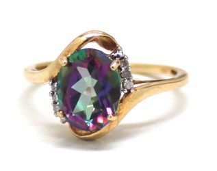 Ladies Alexandrite/10K Gold Birthstone Ring