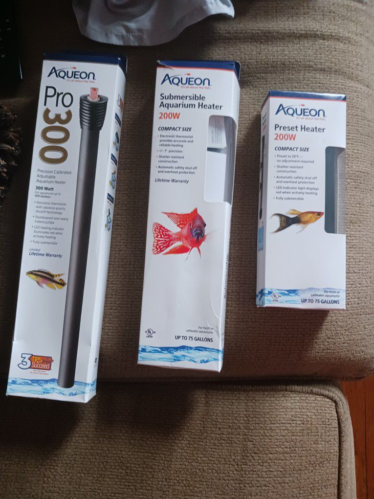 Aqueon Aquarium Heaters/ $50 Each Or 3 For $100