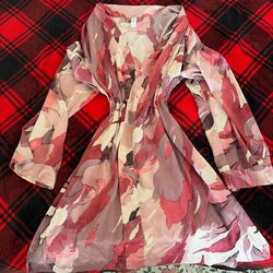 Women’s Pink Silk Floral Robe