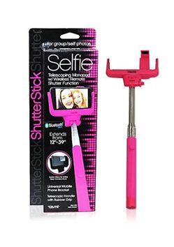 Wireless Selfie Stick w/ Shutter Pink