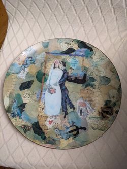 Piatti "Garden Wedding" Decoupage Glass Art Plate – Chagall