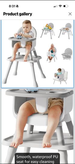 6 in 1 Baby High Chair for Babies and Toddlers, Booster Seat, Toddler