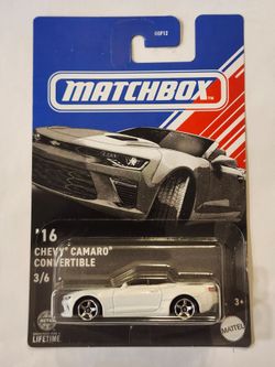 MATCHBOX # 3 OF 6 . CONVERTIBLE SERIES . 2016 CHEVY CAMARO CONVERTIBLE .