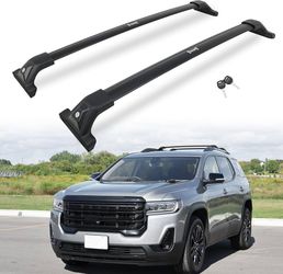 265LBS Lockable Cross Bars Roof Rack Fit for GMC Acadia 2017-2023 Aluminum Crossbars Cargo Bar Luggage Baggage Carrier Rooftop Accessories, for Storag