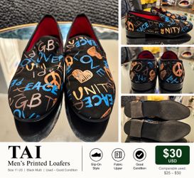 TAI Men's Printed Loafers Size 11