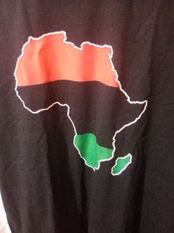 Red Black And Green African Continent Marcus Garvey Thrift Shirt