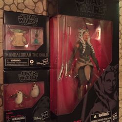 Star Wars Black Series Ahsoka Grogu Child And Porgs 
