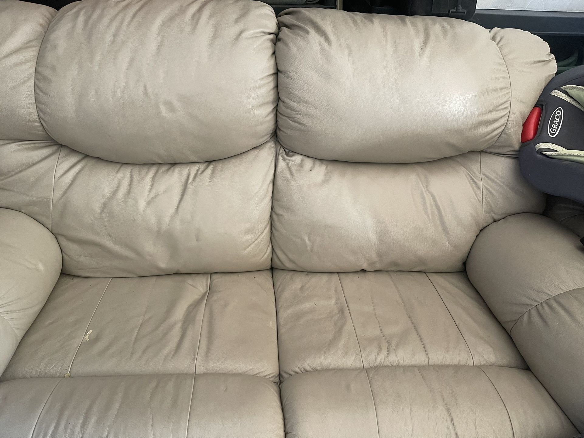 Leather Reclining Sofa + Love Seat Set