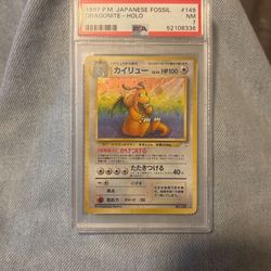 1997 Japanese Fossil Dragonite Holo PSA  7