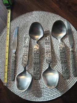 Norway Pewter Spoons And Knives