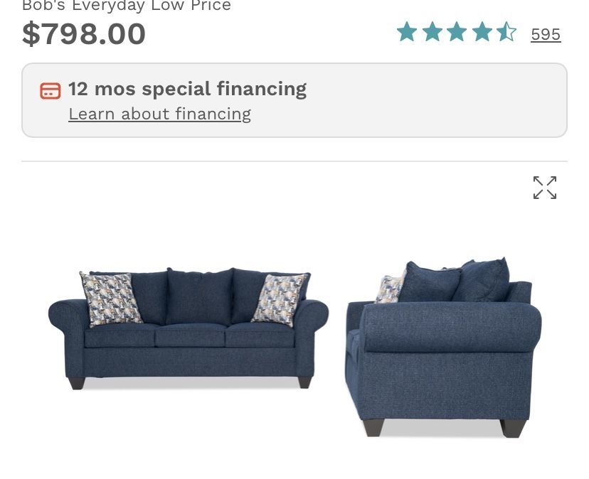 Blue Couch And Loveseat