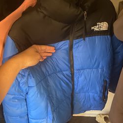 Blue And Black Northface Coat
