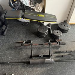 Gym Bench Bars And Weight
