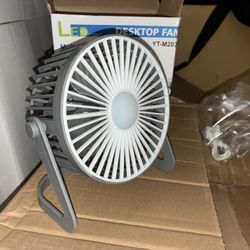 Desktop Fan USB Rechargeable Grey Color Brand New In Box  
