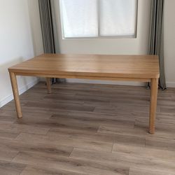 Large Dining Table with Leaf Natural Oak