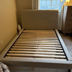 Cielden Queen Upholstered Bed frame with Roll Slats