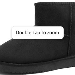 DREAM PAIRS Women's Black Winter Snow Boots Classic Faux Fur Lined Slip On Ankle Boots