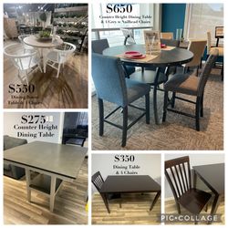 Dining Tables Model Clearout - Pricing On Photos Starting @$275