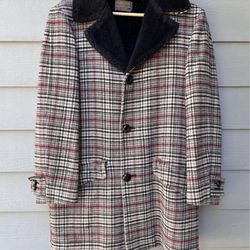 Rare Vintage Pendleton 1960-70’s Plaid Shearling Virgin Wool Jacket Coat Sz L/XL