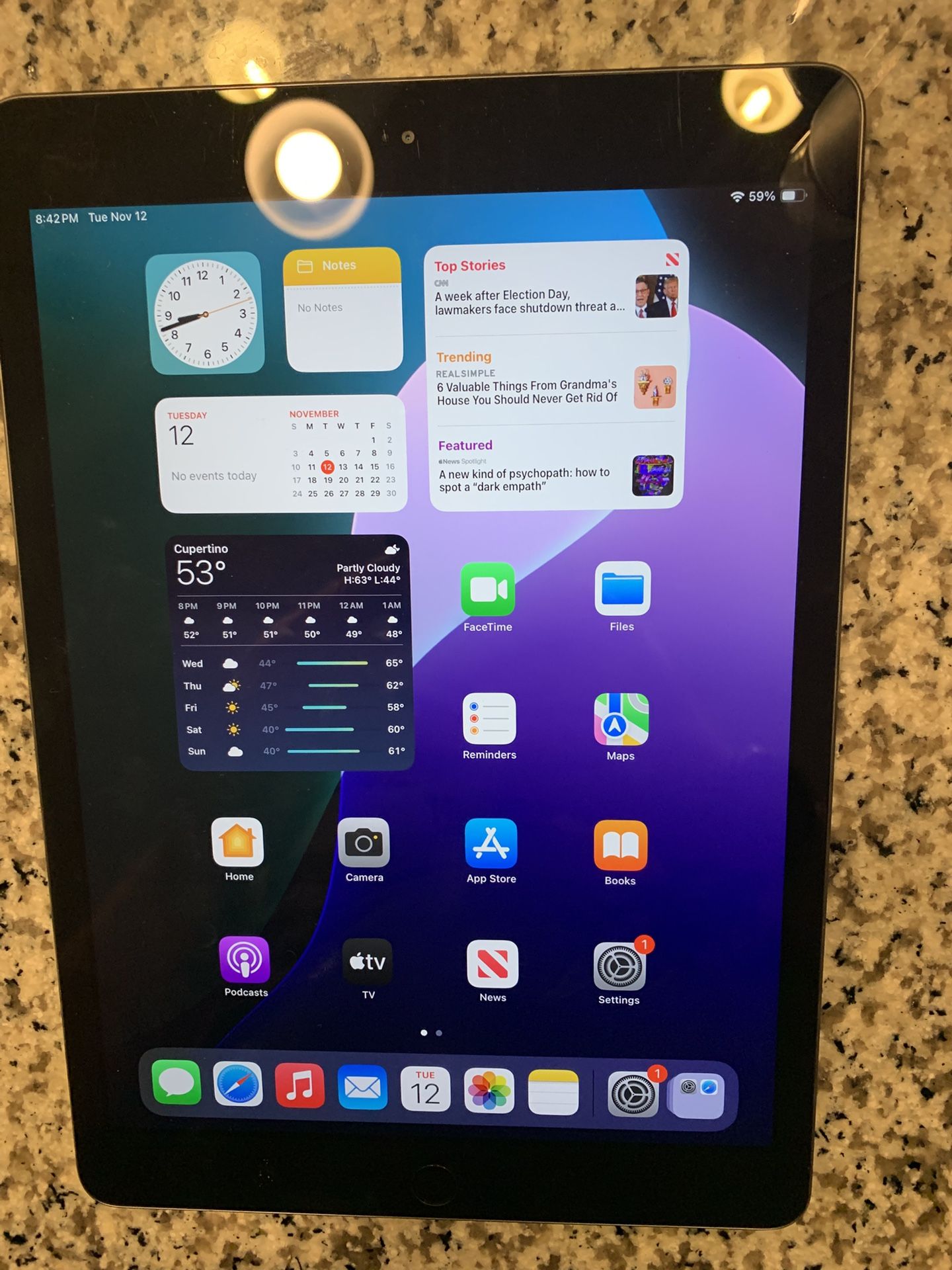 Apple iPad 8th Generation 32gb. Updated To New iOS 18. Works Great. Very Good Condition