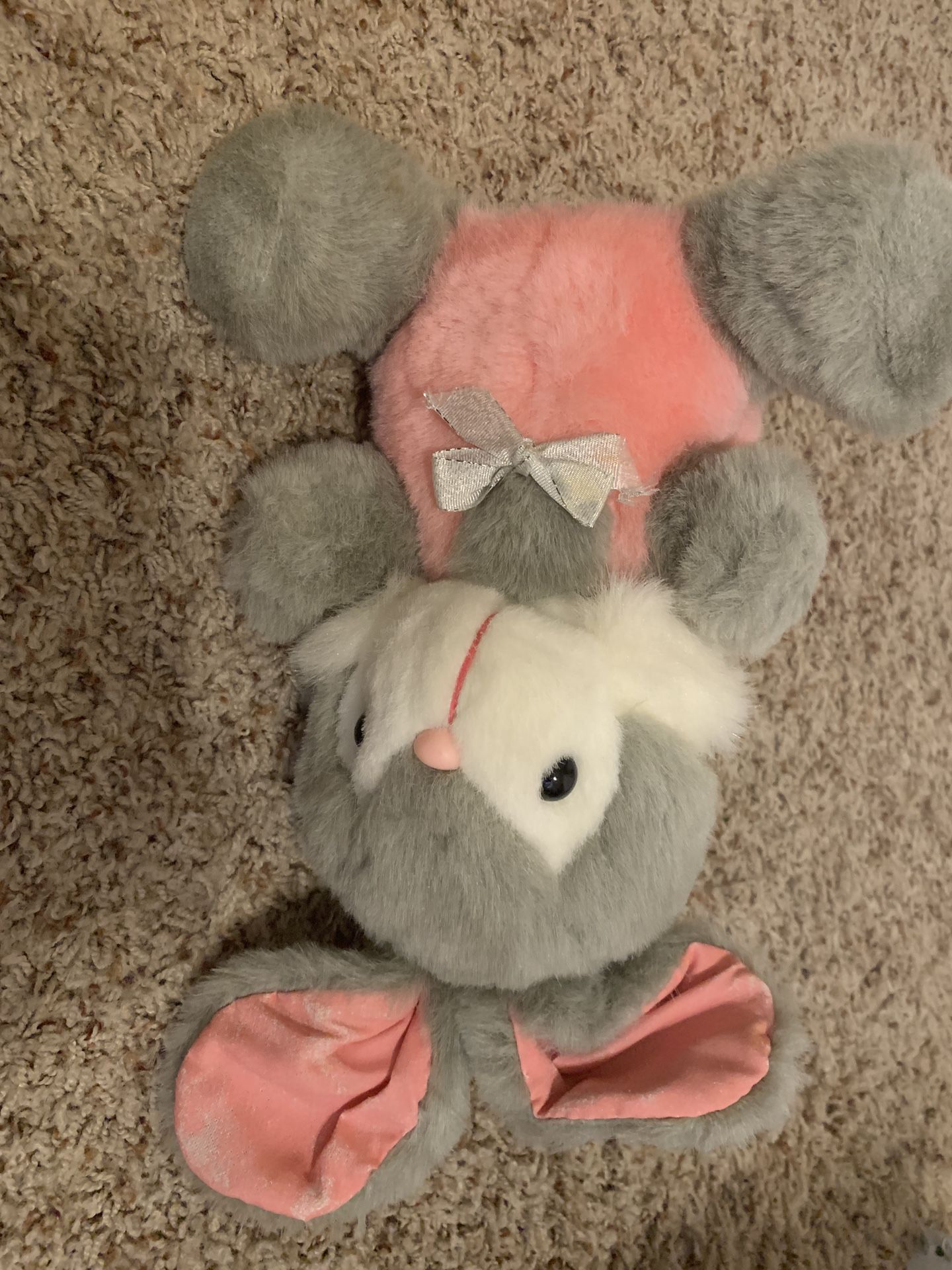 Gray And Pink Rabbit Doll