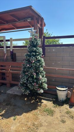 Christmas tree with his own cherries snow